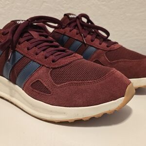 Adidas Men's Burgundy and Navy Sneakers